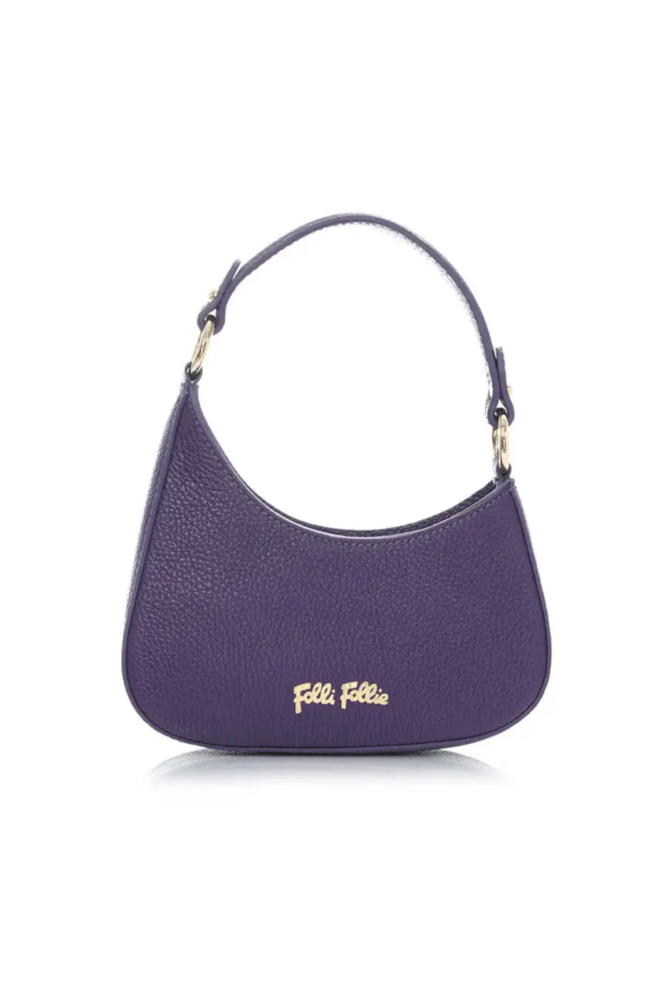 Folli Follie γυναικεία μωβ δερμάτινη τσάντα ώμου μίνι "Metropolitan Fab"