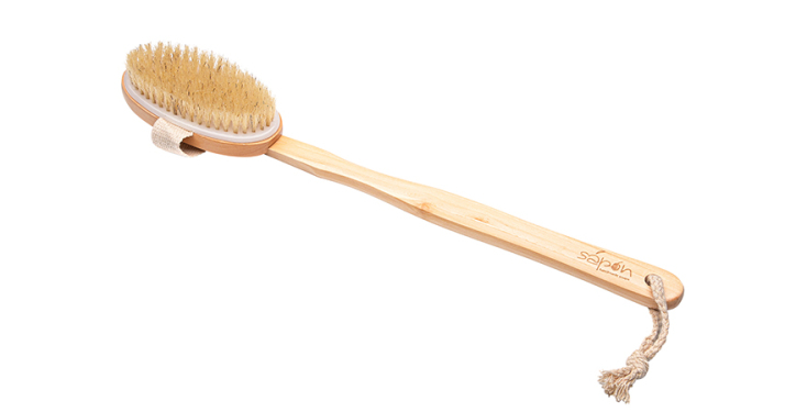 Φυσική βούρτσα πλάτης Sapon από bamboo με αποσπώμενη λαβή
