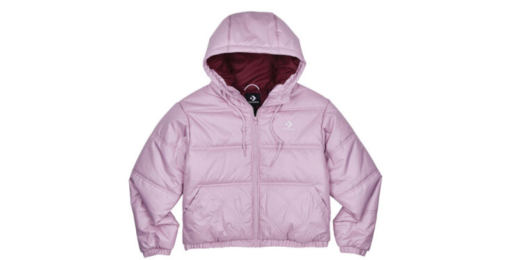 CONVERSE puffer μπουφάν ροζ