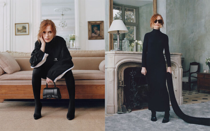 Η ηθοποιός Ιζαμπέλ Ιπέρ στην καμπάνια του ολικου Balenciaga