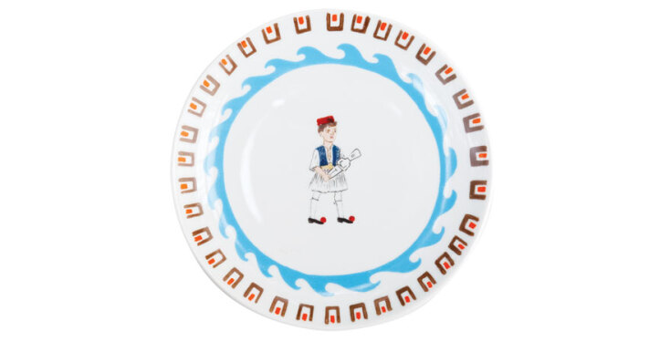 ΜΟΥΣΕΙΟ ΚΥΚΛΑΔΙΚΗΣ Κεραμικό πιάτο σε σχέδιο Κωνσταντίνου Κακανιά