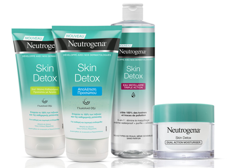 Η λύση για την καταπολέμηση των τοξινών και των ρύπων βρίσκεται στον σωστό καθαρισμό και την αποτοξίνωση της επιδερμίδας. Η σειρά Neutrogena Skin Detox βοηθά την επιδερμίδα να ανακτήσει τη χαμένη της λάμψη.