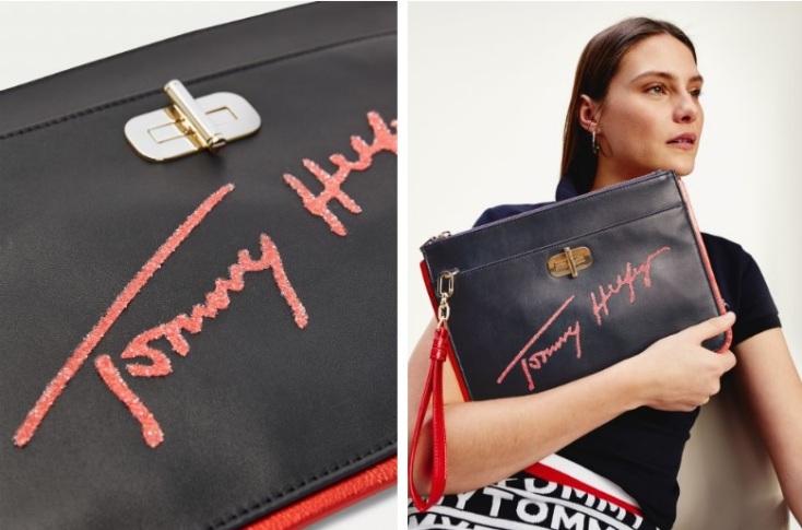 Δερμάτινο γυναικείο clutch με λογότυπο Tommy Hilfiger σε κρύσταλλο Swarovski €157,52