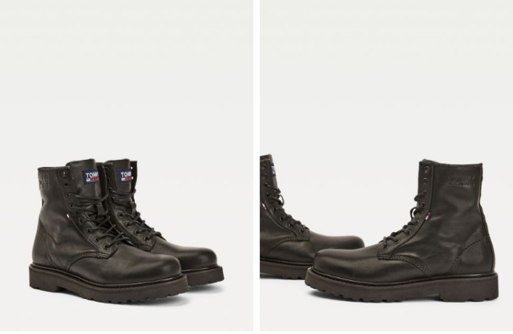 Tommy Jeans ανδρικά δερμάτινα μποτάκια με κορδόνια €132,72