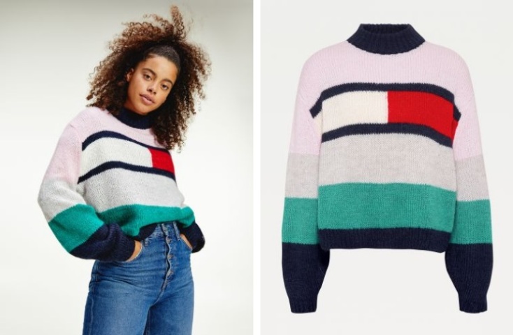 Tommy Hilfiger - Πουλόβερ colour-blocked με φαρδιά μανίκια €83,12