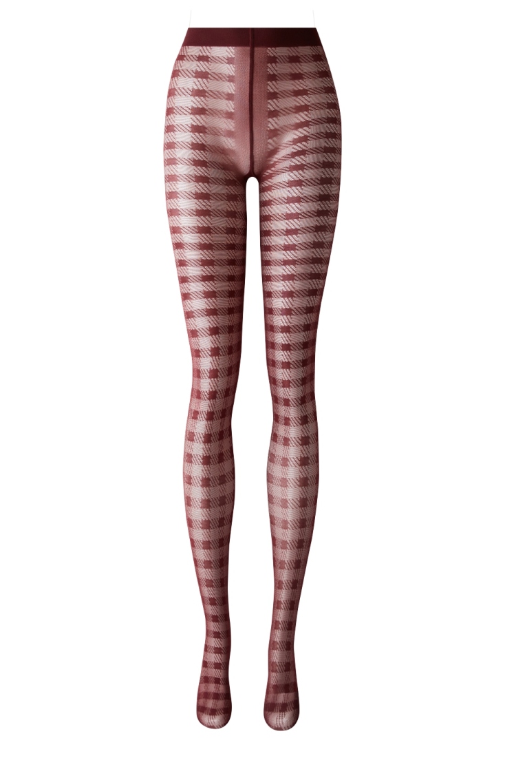 CALZEDONIA Καλσόν 50 Den Καρό Eco στο χρώμα του κρασιού €11,50