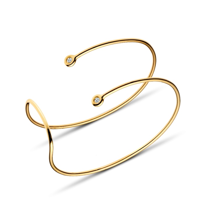 PENTHEROUDAKIS Χρυσό Double Diamonds Cuff €1.750