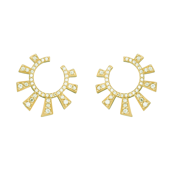 LA VIE JEWELLERY  Σκουλαρίκια επιχρυσωμένα Sunny Pair με πέτρες €170