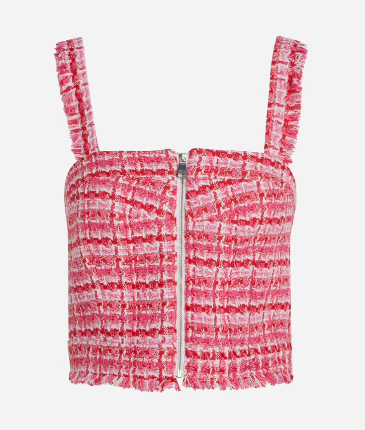 KARL LAGERFELD zip-up bouclé cropped top €250 