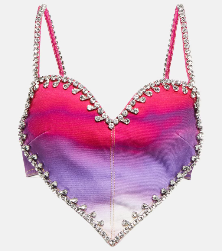 AREA Cropped Top σε σχήμα καρδιάς 