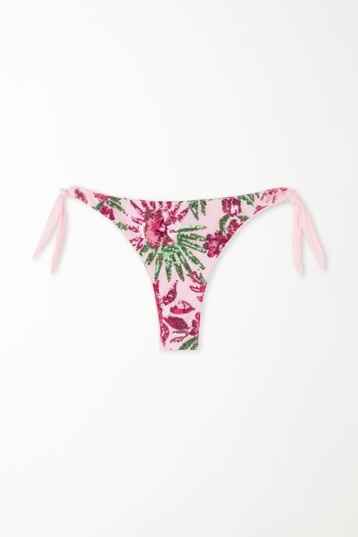 TEZENIS  Σλιπ μπικίνι μπραζίλιαν με κορδονάκια Flower Paradise €14,99