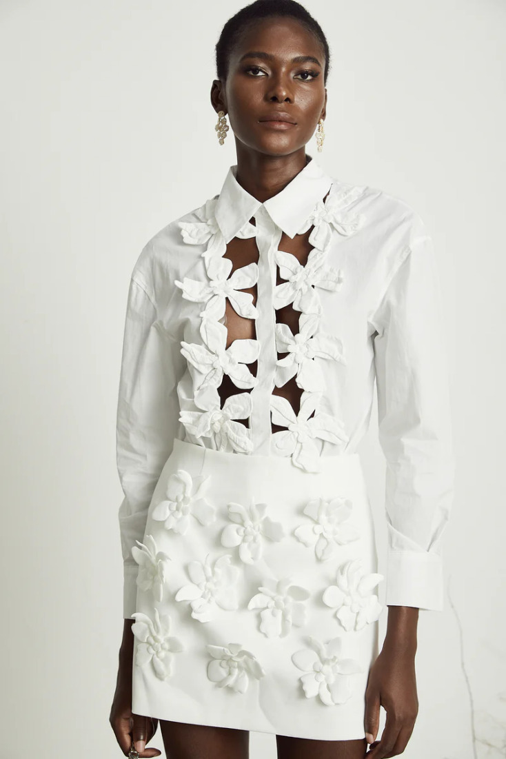 MISS ROSIER Floral cut-out shirt €110,95