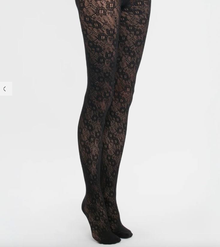 Μαύρο καλσόν με λουλούδια 