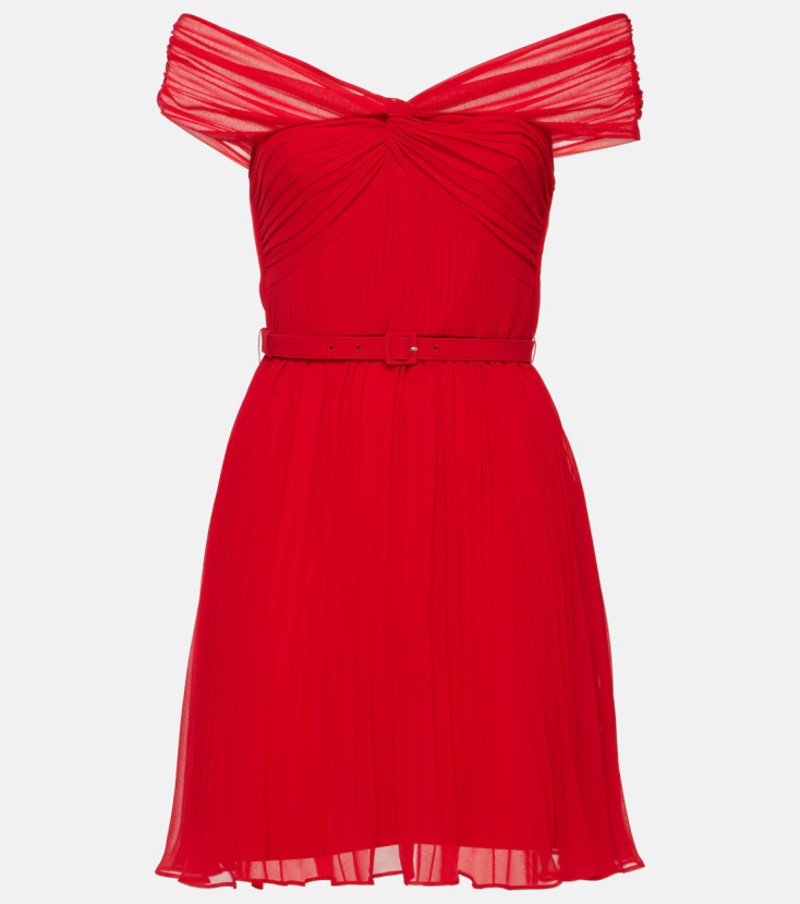 SELF PORTRAIT Μίνι off-shoulder φόρεμα από σιφόν €245