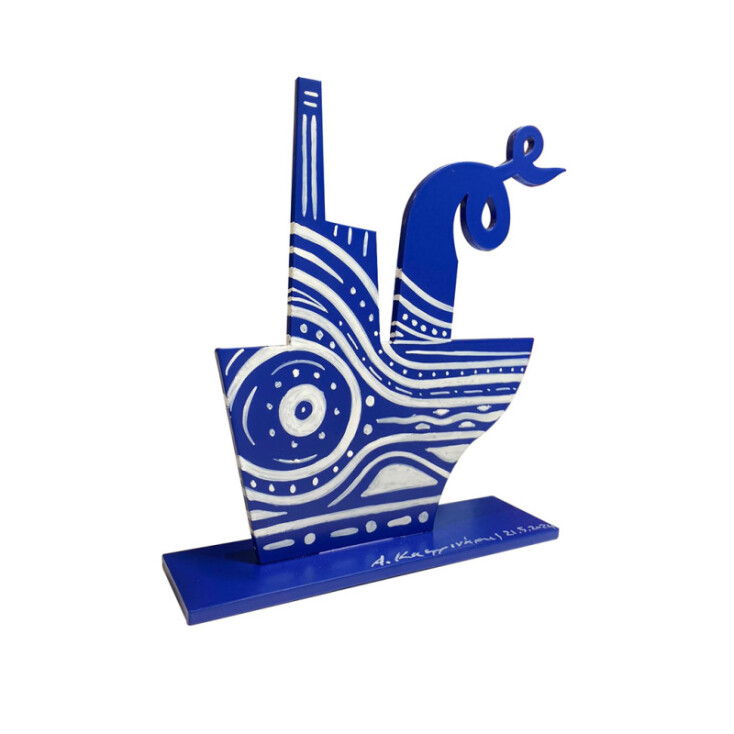 ART DOSE Aegan Ship Blue, έργο του Αντώνη Καστρινάκη €360