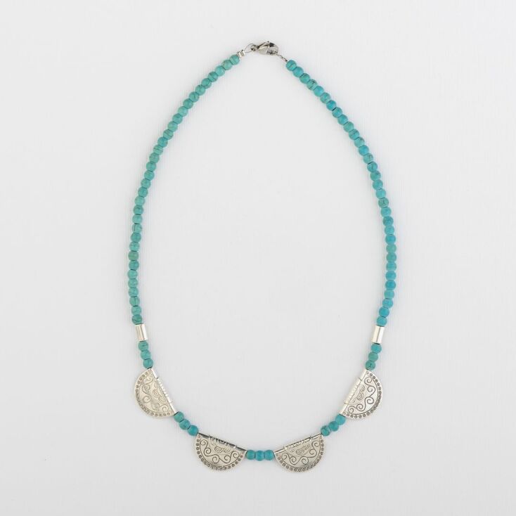 FEGGAROPETRA Cleo xειροποίητο ασημί κολιέ με ημιπολύτιμες πέτρες €29