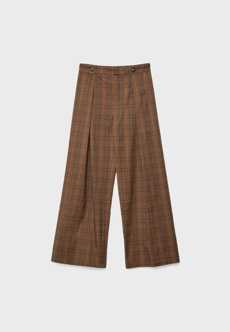 STRADIVARIUS Παντελόνι αμπιγέ με πιέτες και καρό σχέδιο €29,99