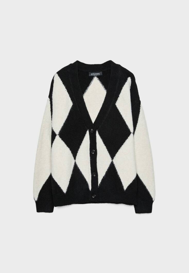 STRADIVARIUS Ζακέτα oversize από πλεκτό ύφασμα με V ντεκολτέ