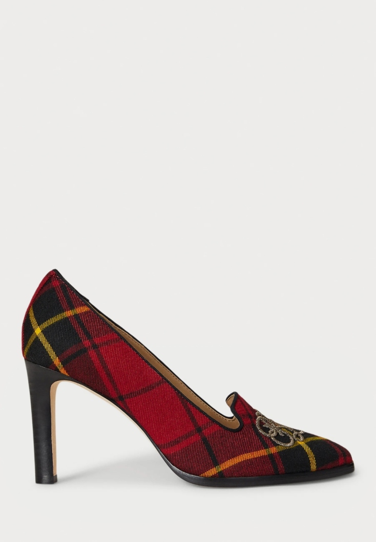  Ralph Lauren Τακούνια Corah Embroidered-Logo Plaid Pump €189,95 
