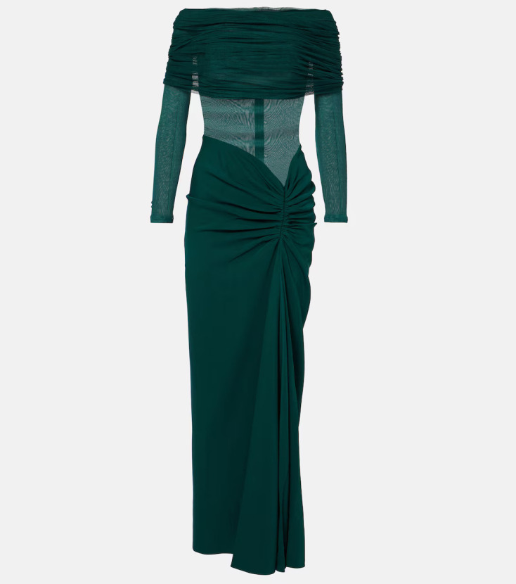 CHRISTOPHER ESBER Sonora ruched silk tulle-trimmed maxi dress €430 από €860