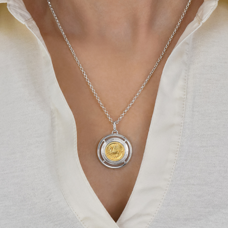 LALAOUNIS Κολιέ με τον Πήγασο, ασημένιο, επιχρυσωμένο 18k €320