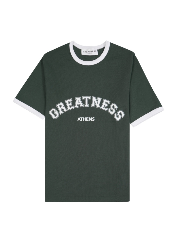 GREATNESS Ringer Tee Forest Green