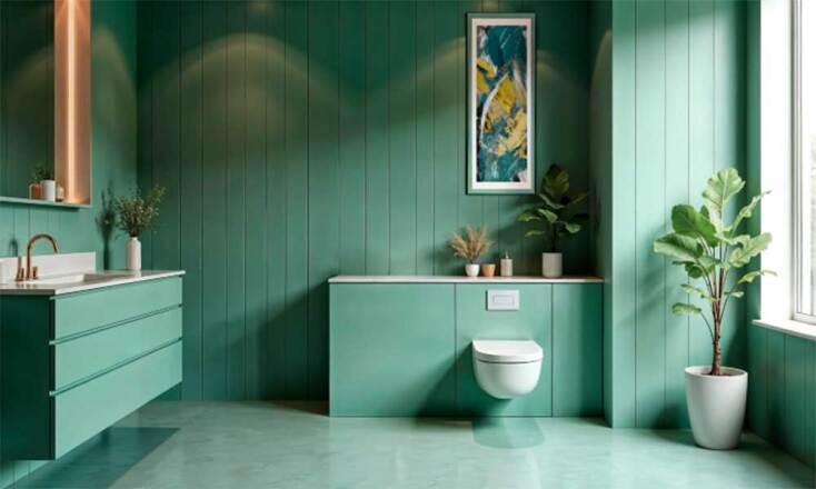 Πλακάκια μπάνιου στο χρώμα του αβοκάντο