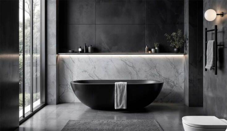 Μαύρα πλακάκια μπάνιου