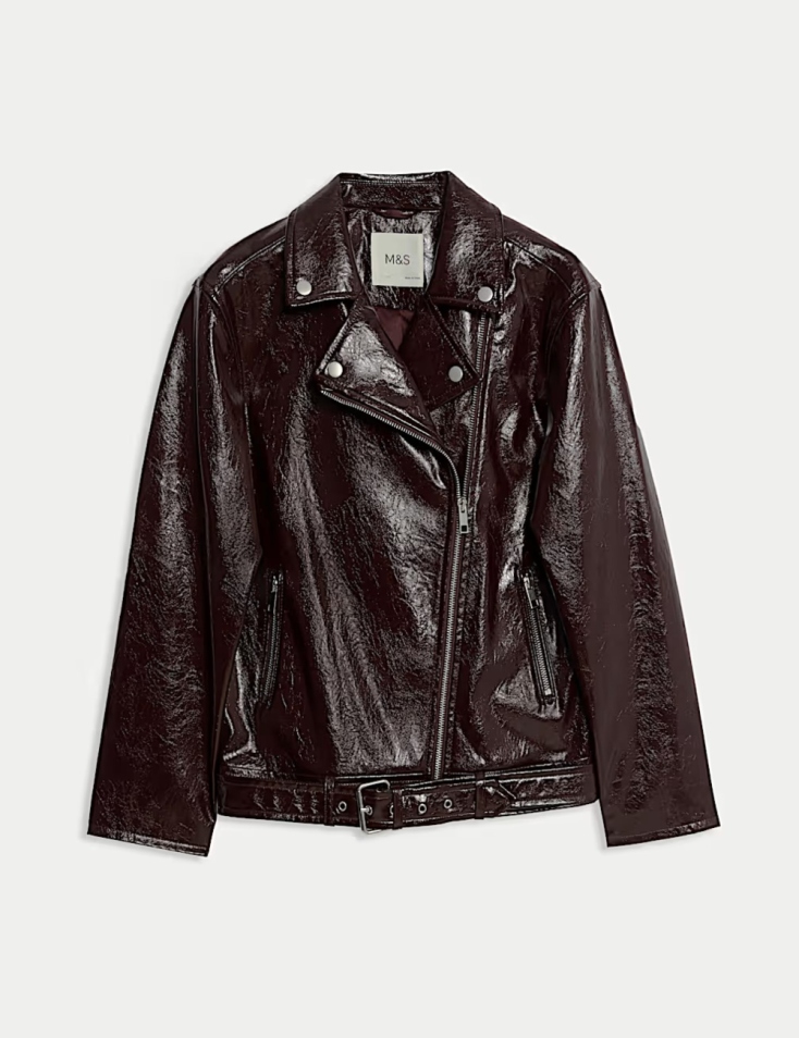 MARKS & SPENCER Τζάκετ biker από λουστρινένιο συνθετικό δέρμα€45,99