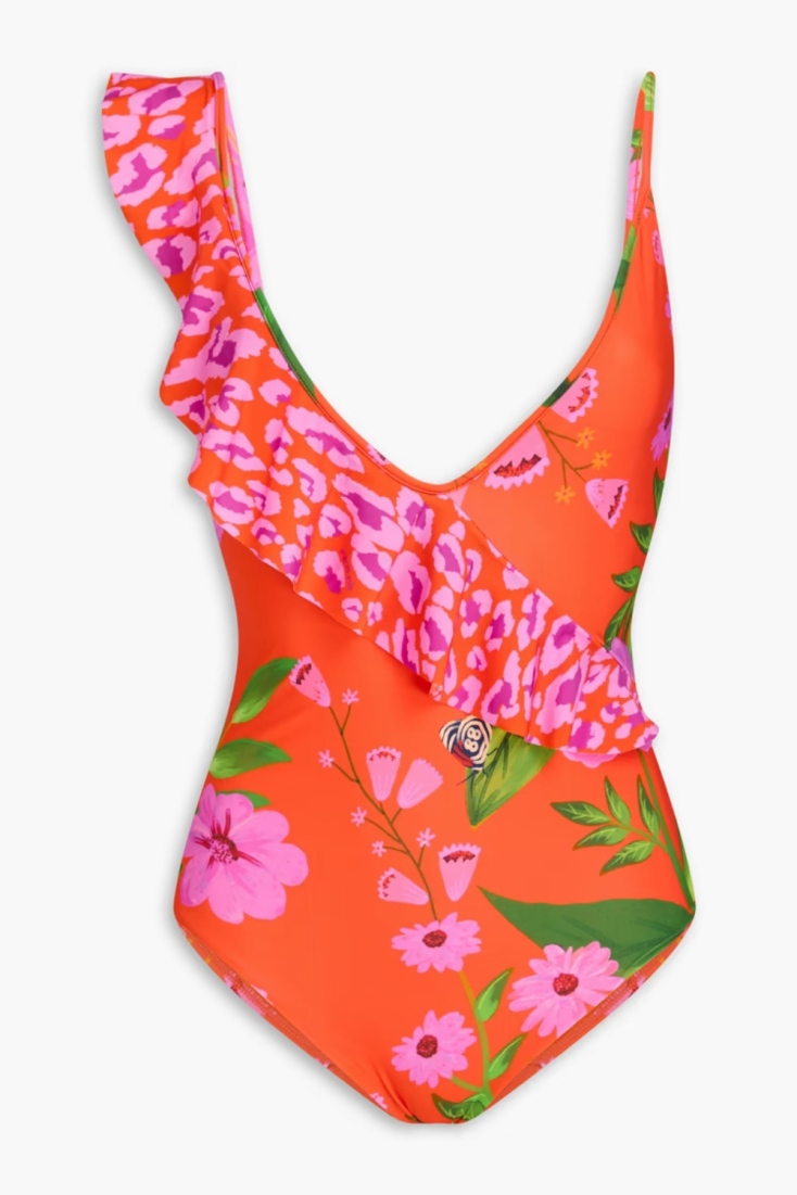  FARM RIO Ruffled floral-print μαγιό €101