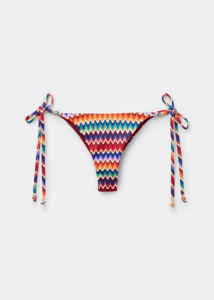 CALZEDONIA Βrazillian σλιπ μαγιό με κορδόνια Vibrant Chevron €25