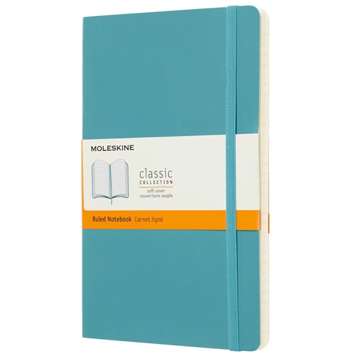  MOLESKINE Σημειωματάριο ριγέ large Reef Blue με μαλακό εξώφυλλο
