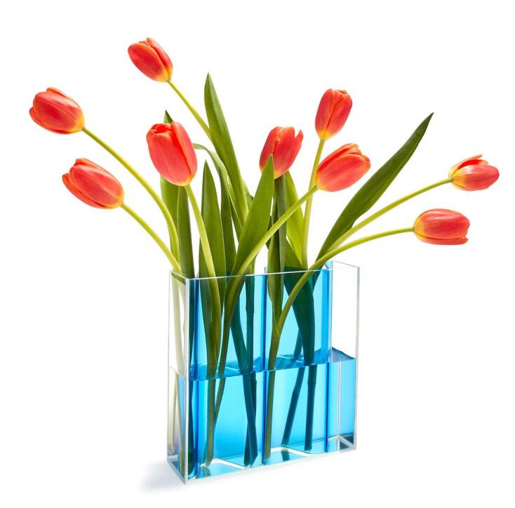 ZOUMBOULAKIS GALLERIES Βάζο από γυαλί με αφαιρούμενο μπλε ακρυλικό ένθετο  Aruliden €120