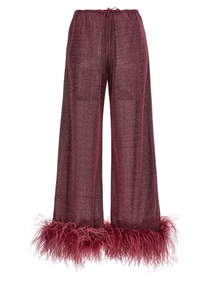 OSEREE Παντελόνι λαμέ με πούπουλα €368