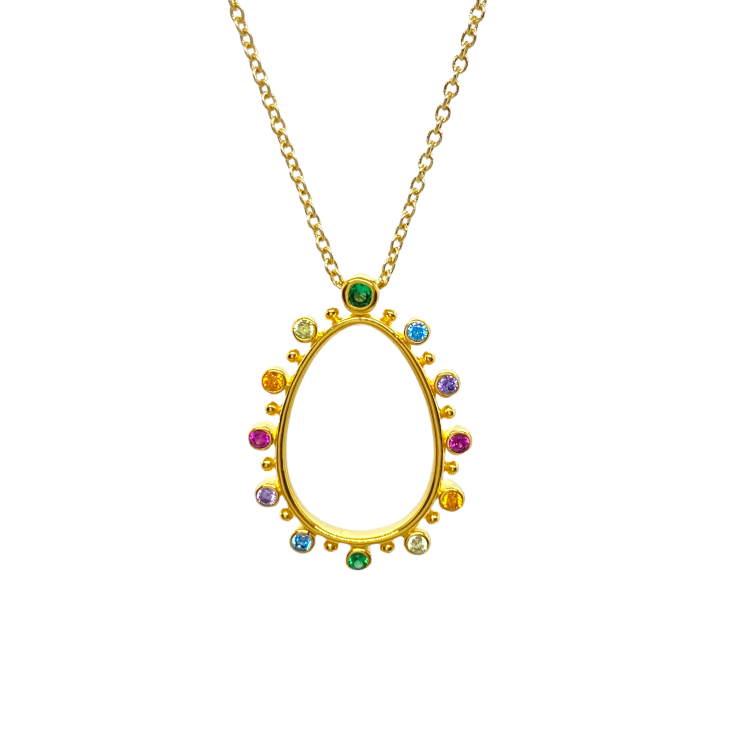 MELINA FACHIDIS Oval colored Easter egg κολιέ €40