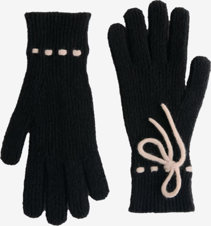 GLAMI.GR Μαύρα γάντια με μπεζ λεπτομέρειες €23