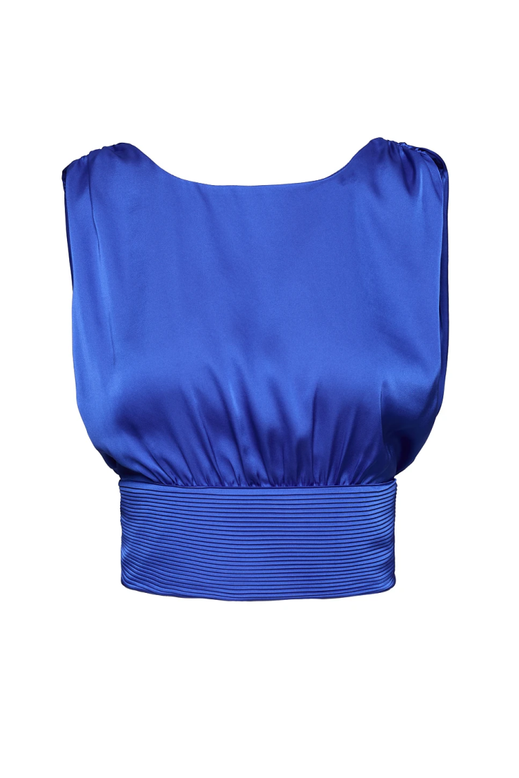 BSB  Σατέν τοπ με δέσιμο - Gold label σε ρουά €29,90