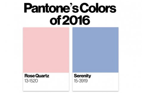 Ροζ quartz (PANTONE 13-1520 TCX) και γαλάζιο serenity (PANTONE 15-3919 TCX). 