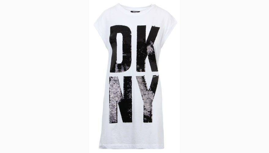 DKNY Αμάνικο φόρεμα με logo με πούλιες