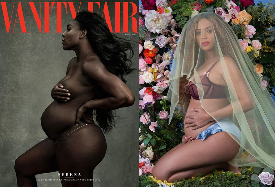 Η Serena Williams γυμνή και έγκυος στο εξώφυλλο του Vanity Fair και η Beyonce Knowles έγκυος σε φωτογράφιση